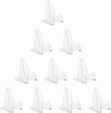 10 Packs Acrylic Coin Display Stands, Mini Clear Easel Holder for Small Artworks