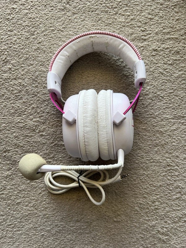 Hyper X Cloud II Wired Gaming Headset White Pink CL003 - Tested and Working