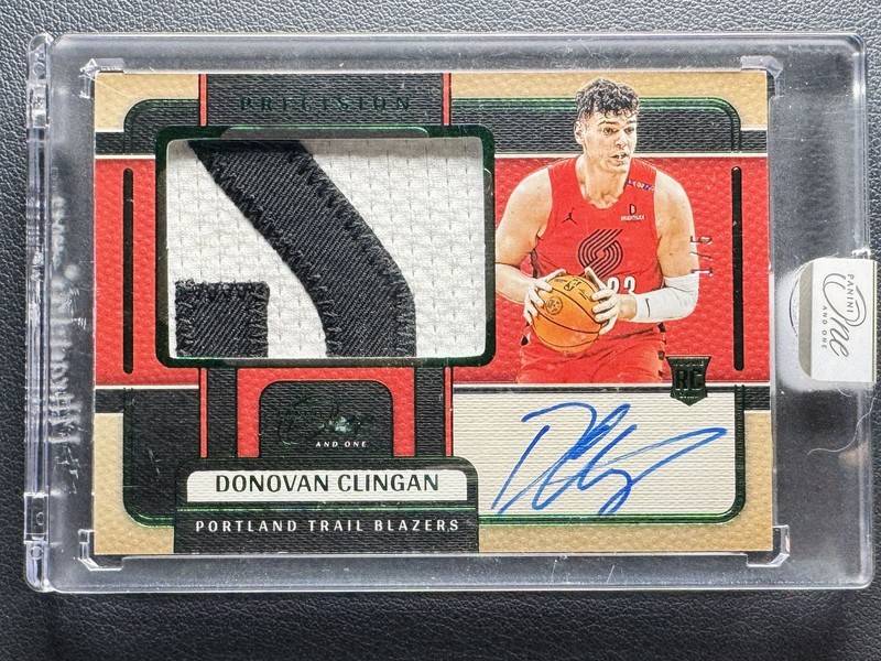 2024-25 Panini One And One Donovan Clingan RC Rookie Green Patch Auto 1/5≈1/1