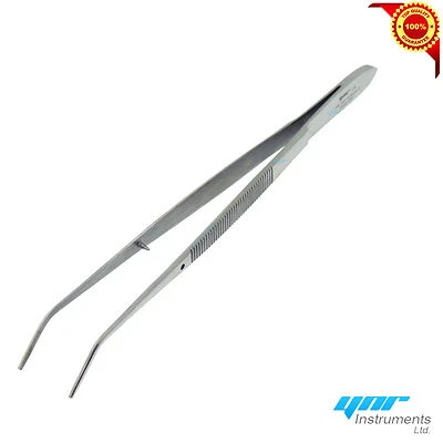 YNR ENGLAND CE YNR England Dental Perry Serrated Curved Dissecting Tweezers 10.5cm Dentist Lab