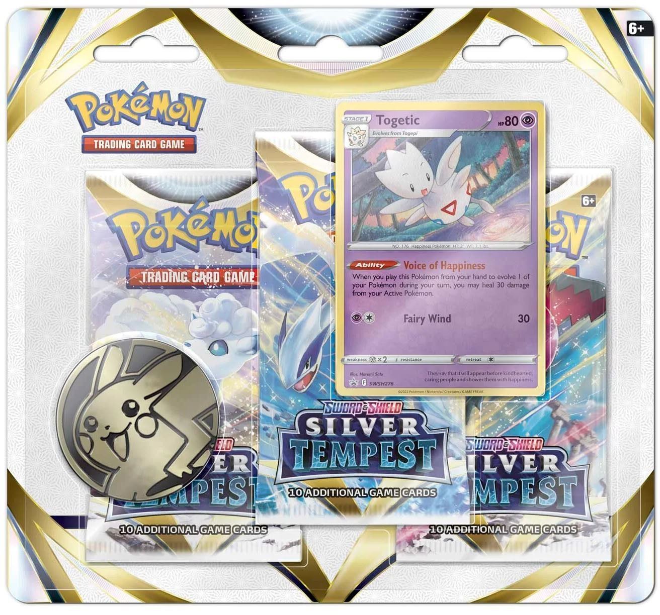 Silver Tempest 3-booster-pack Blister Togetic Oder Manaphy Zur Auswahl