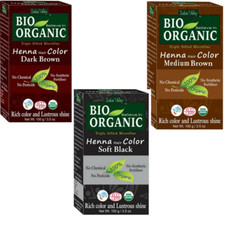 Indus Valley Bio Organic Dark Brown. Medium Brown Soft Black Hair Color 100 gm