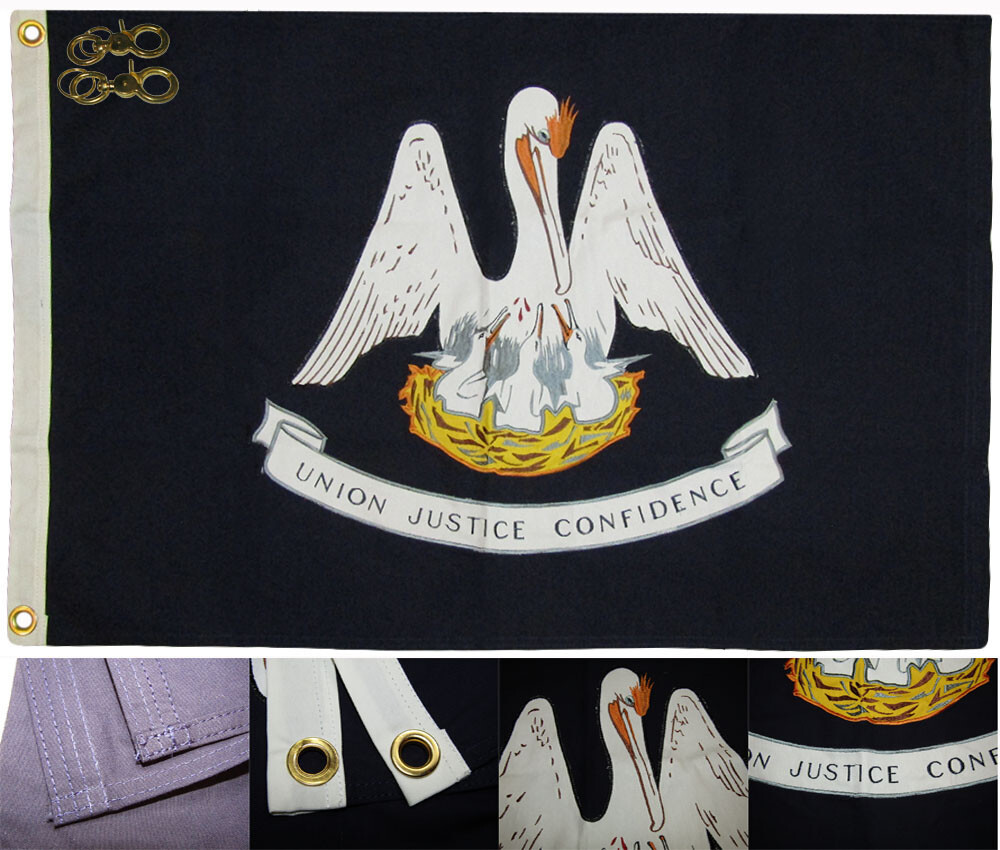 3x5 Louisiana Double Sided 2ply State Flag Pelican Decor LA Union grommets | UK