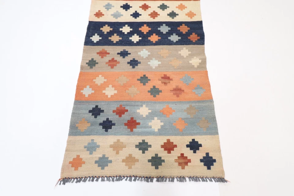 8 ft Hallway Tribal Runner kilim Afghan Hand Knotted Wool Bedroom kilim - Image 4 of 4