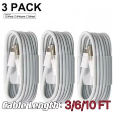 3-PACK USB Data Fast Charger Cable Cord For Apple iPhone 5 6 7 8 X 11 12 13 MAX