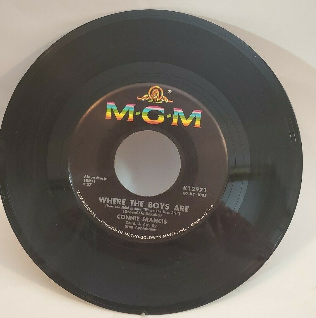 Connie Francis WHERE THE BOYS ARE (ROCK 45/PS) #12971 PLAYS
