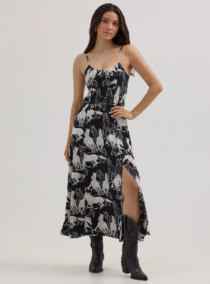 HOT DISCOUNT Wrangler Women's Western Tank Maxi Dress, BW Horses NEW WITH TAG