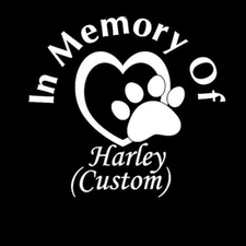 Vinyl Decal for Window - In Memory of (Your Pet's Name and Date)