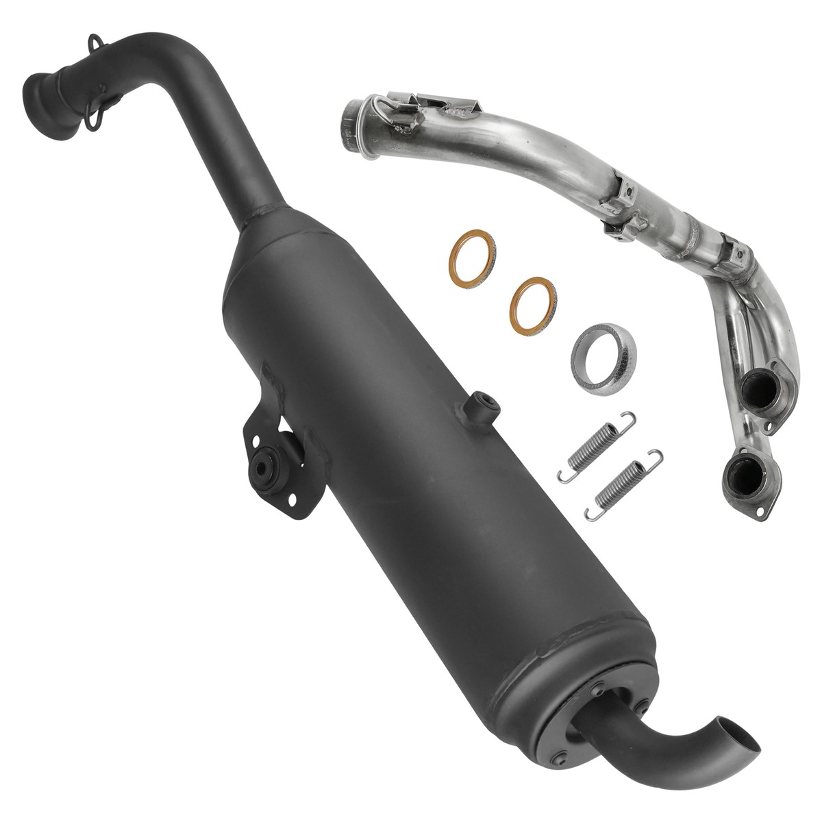 Caltric Exhaust Muffler & Pipe For Yamaha Grizzly 700 YFM700 4x4