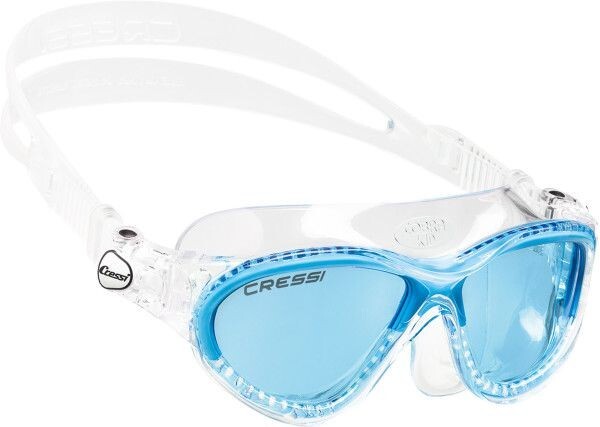 Kids Swimming Goggles, CRESSI Mini Cobra Goggles,Clear/Blue/Blue lens, Age 7-15