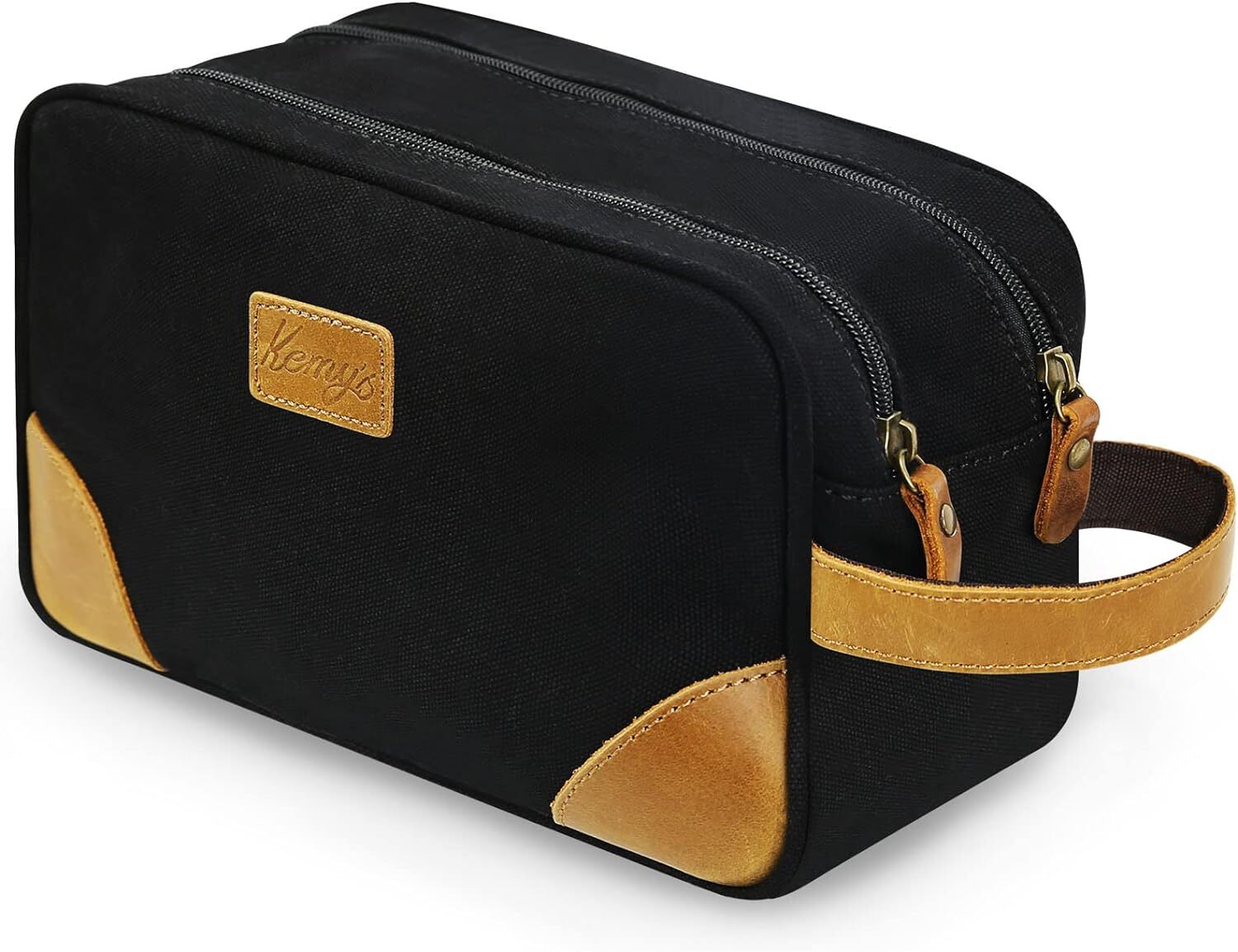 Toiletry Bag for Men Waterproof Canvas Travel Toiletry Organizer Bags And Shavin-image