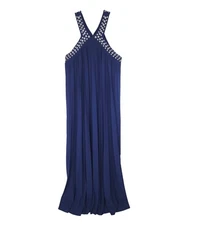 Michael Kors Dress Womens Large Long Maxi Sleeveless Swing Shift Relaxed Pleated