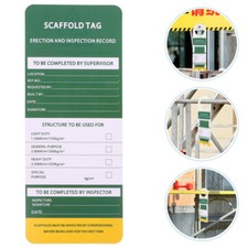  6 Pcs Safety Warning Sign Inspection Tags for Accident Prevention Scaffolding