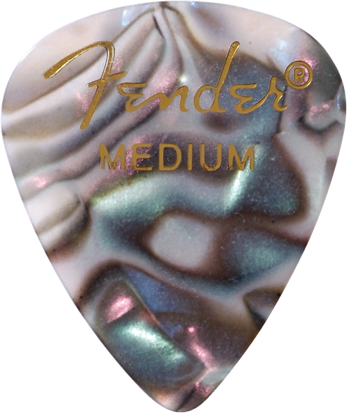 Fender 351 Premium Celluloid Medium Guitar Picks 144 Pack Abalone Shell Design - 198-2351-357