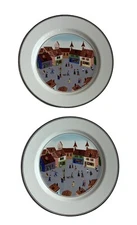 Set Of 2 Villeroy & Boch Salad Dessert Plate 8” Naïf Laplau #4 Old Village Squar