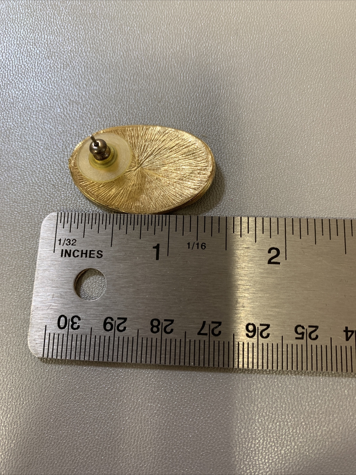 Vintage Large Enamel Oval Statement Earrings Gold… - image 5