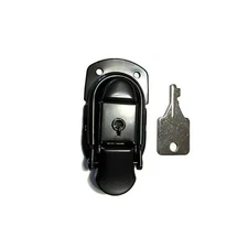 Lockable Box Latch Small Trunk Drawbolt - Black Finish - Chest vintage style