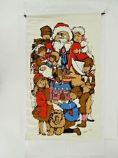 Christmas Tapestry/Wall Hanging Santa and Children Love by Margot Tomes 28 x 17"