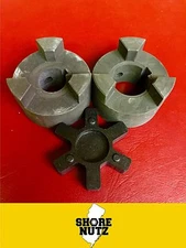 L075 1/2 X 5/8 Flexible 3-PC L-Jaw Coupling Set & Buna-N NBR Rubber Spider 