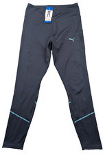 Puma Leggings Women Large Blue Stretch Logo Sculpt Tight High Waisted Skinny Leg