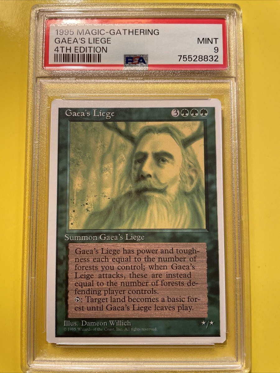 MAGIC THE GATHERING: GAEA'S LIEGE 🔥PSA 9 MINT🔥4th EDITION - 1995