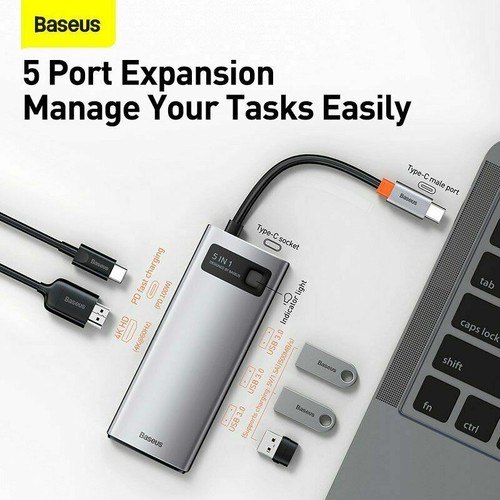Baseus USB HUB Type-C to HDMI USB 3.0 RJ45 Adapter PD Charger Dock for MacBook - 第 17/24 張圖片