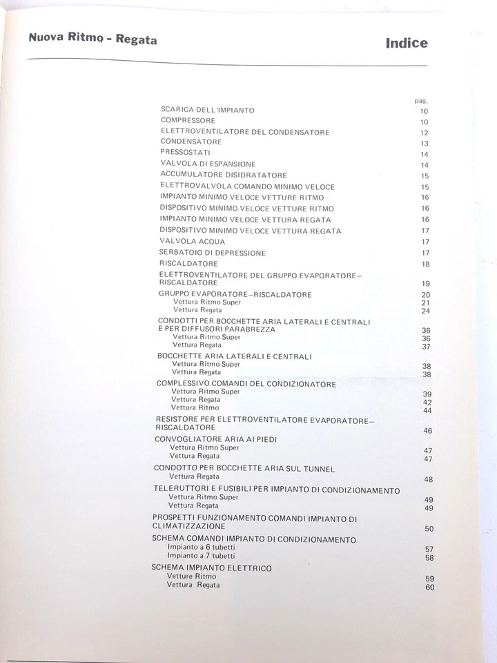 Manuale di Assistenza Tecnica Condizionatore d'aria Fiat Nuova Ritmo e Regata - Immagine 4 di 4