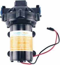 Amarine Made 12V Water Pressure Diaphragm Pump 5.0 Gpm 60Psi for Boat/Marine/RV