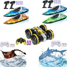 Uimoso RC Boat 2.4 GHz Remote Control Racing Boat Kids Adults Gift Blue/Shark