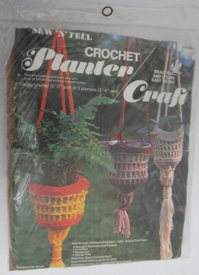 Crochet Planter Pattern Craft Kit Sew N Tell Macramé New Vintage