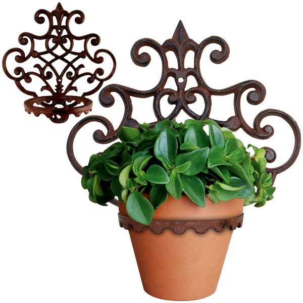Blumentopfhalter – Sehr Dekorative Wandhalterung FüR Einen Runden Pflanztopf-image