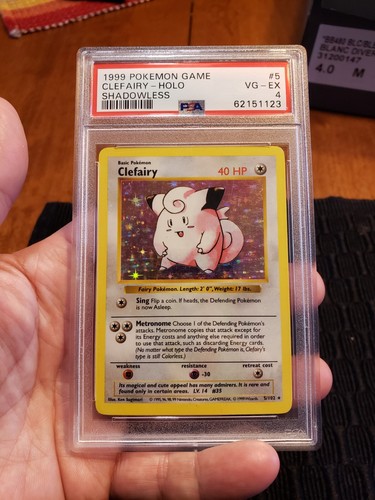 Pokemon Base Set Shadowless Holo Card #5 Clefairy PSA 4