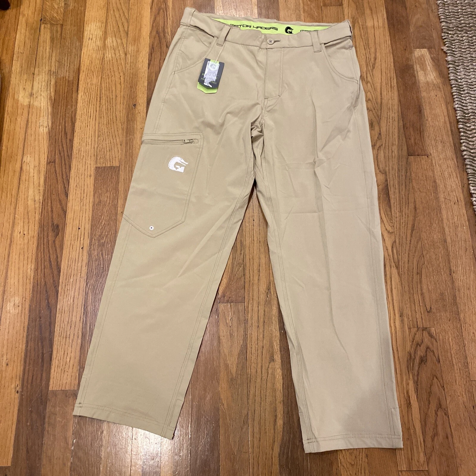 Berkline Gator Wader Mens Performance Fishing Pants L Beige NWT