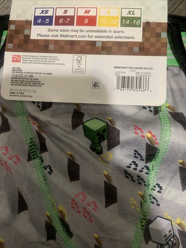 Minecraft Boys Boxer Briefs 4-Pack โ Size XS (4-5) โ New Poly Underwear Set - Picture 7 of 8