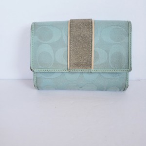 coach blue card holder