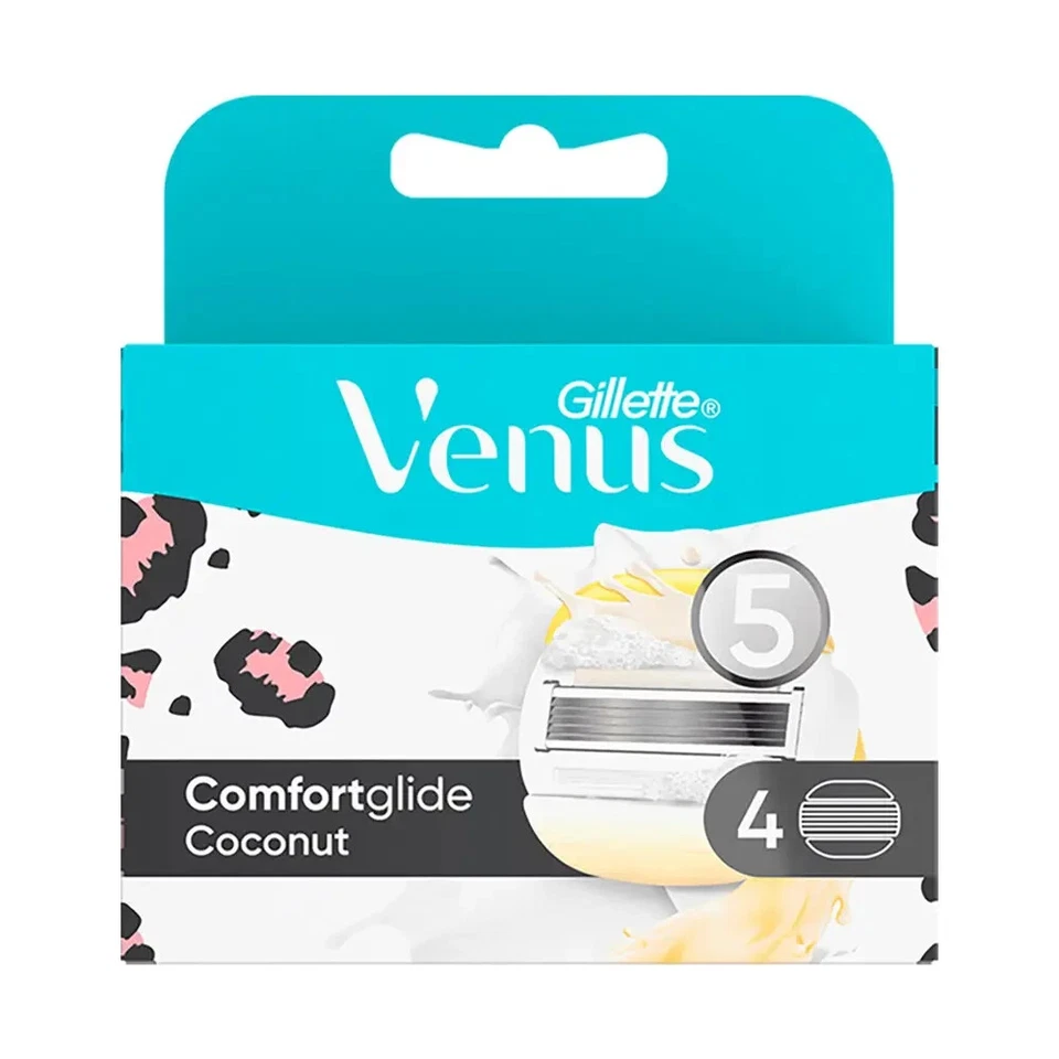 Gillette Venus Comfortglide Coconut Leopard 4 Klingen / Rasierklingen - 4er Pack