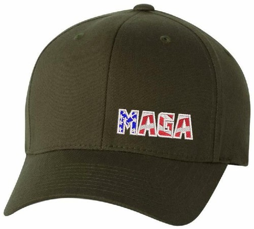 Sombrero Make America Great Again - Ajuste flexible inferior EE. UU. MAGA con espalda sombrero bandera de EE. UU. - Imagen 6 de 16