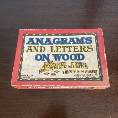 Collectible Vintage Anagrams And Letters On Wood by Milton Bradley 1930