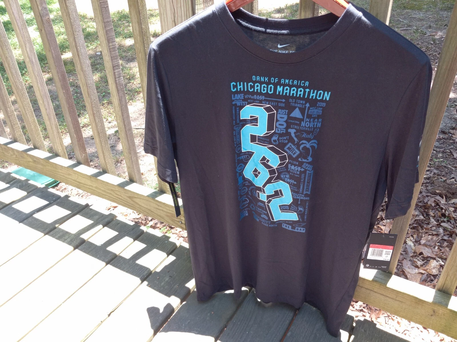 Nike Chicago Marathon 2019 T-Shirt Black Men’s Size L New BV7842-010