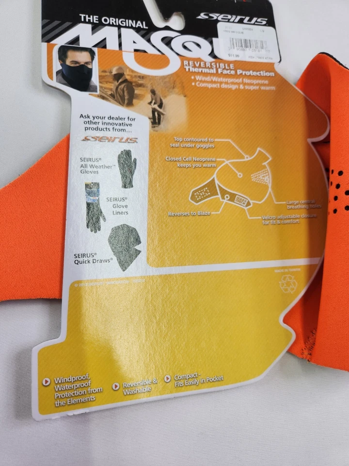 Seirus Size L Reversible Thermal Face Protection Camo or Orange Wind Water Proof - Image 4 of 4