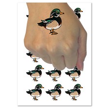 Elegant Wood Duck Temporary Tattoo Water Resistant Fake Body Art Set