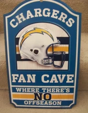 Chargers Fan Cave sign NFL hanging SD San Diego 11" x 17" NFL particle board