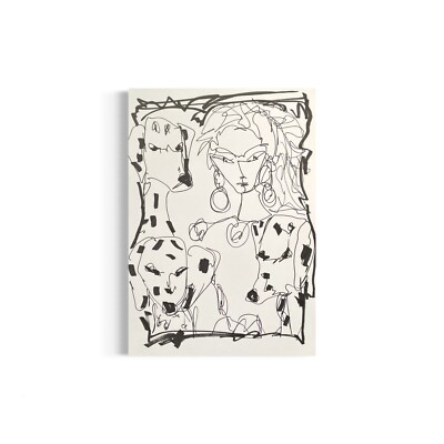 Original Cruella Painting: Vibrant Line Art Abstract with Marker