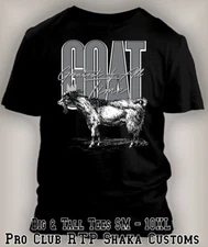 Mens BIG & Tall 10XL PRO CLUB HEAVY WEIGHT Tee SHIRT The Goat Greatest of All