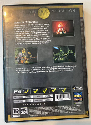Medallion: Alien vs Predator 2 PC CD-Rom Game 2-Disc Set w/ Key