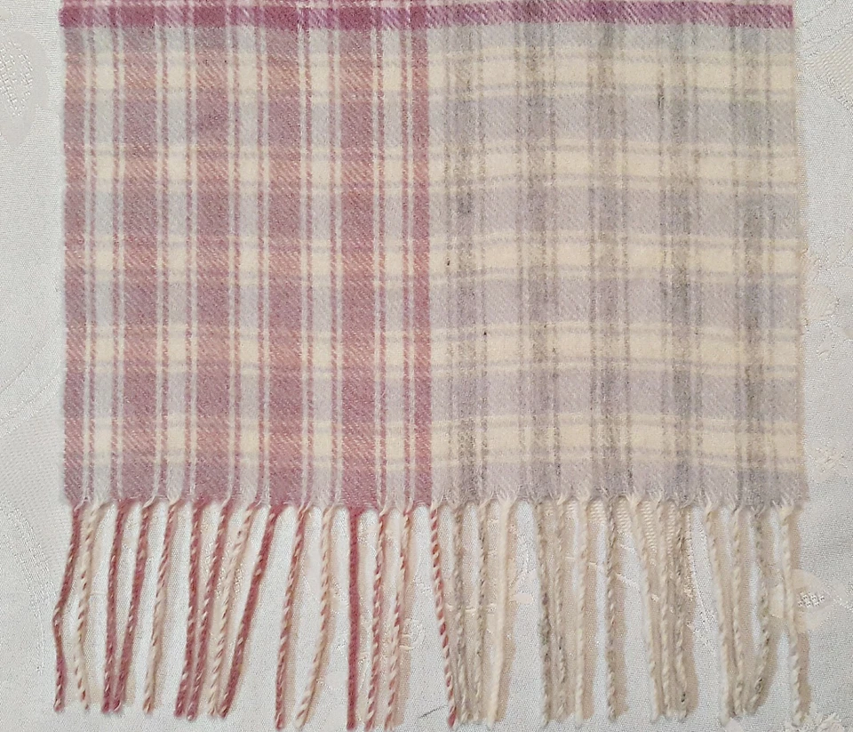 CACHECOL MASCULINO VINTAGE AUTÊNTICO CASA DE EDIMBURGO CASHMERE LÃ DE CORDEIRO LONGO FRANJA - Imagem 2 de 3