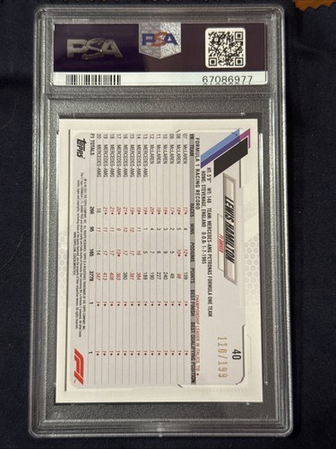 2021 Topps Formula 1 Lewis Hamilton Mercedes Aqua /199 #40 PSA 8 NM-MT FREE SHIP - Picture 6 of 7