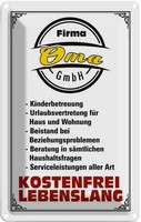 Blechschild 18X12 Cm Firma Oma Gmbh Kostenfrei Opa Spruch Zitat Deko Geschenk Me