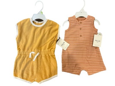 NWT Focus By Little Me Sz 3 Month Unisex Rompers Set Of Two