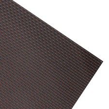 1 Pcs 3K Carbon Fiber Sheet 240x240x3mm Board with Red Metallic Threads